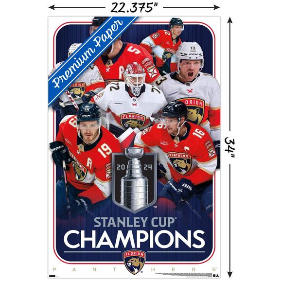 (2) NHL Florida Panthers 2024 Stanley Cup Champions Posters 34L"x 22.4" Unframed - Picture 4 of 9